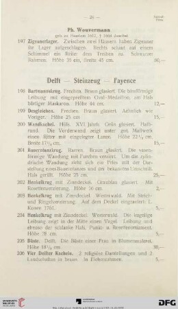 Delft – Steinzeug – Fayence (Nr. 198-234)