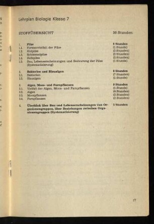 Lehrplan Biologie Klasse 7
