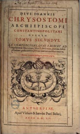 Divi Joannis Chrysostomi ... opera omnia, 2