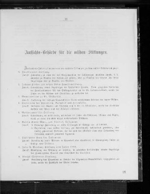 Aufsichts-Behörde für die milden Stiftungen.