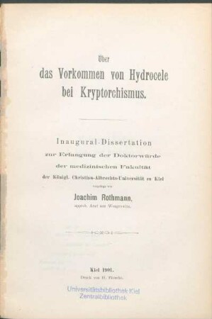 Über das Vorkommen von Hydrocele bei Kryptorchismus