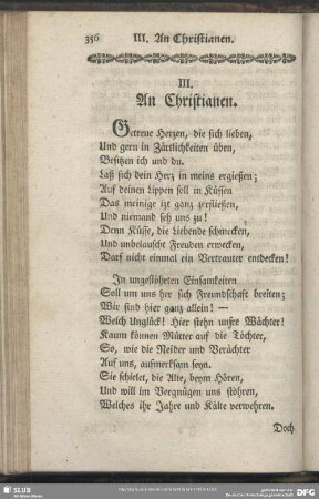 III. An Christianen