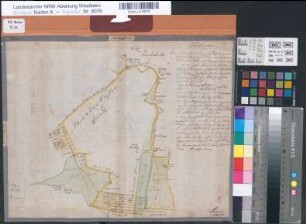 Tengern (Hüllhorst) - Bröderhausen (Hüllhorst) strittige Wege zwischen Tengern und Bröderhausen 1787 o.M. 31 x 38,5 kol. Zeichnung Friemel Spez.Verz. Markenkarten V Nr. 41