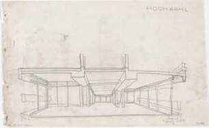 Schneider - Esleben, Paul; Erkrath - Hochdahl, Sedentaler Str. 110; Hochdahlhaus - Eingang Hochdahlhaus (Perspektive)