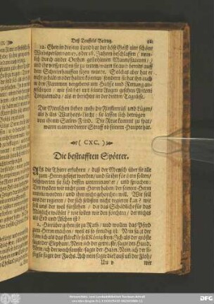 (CXC.) Die bestrafften Spötter.