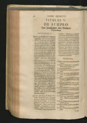 Titulus V. De Stupro. Von Jungfrauen oder Witwen- Schwechung.