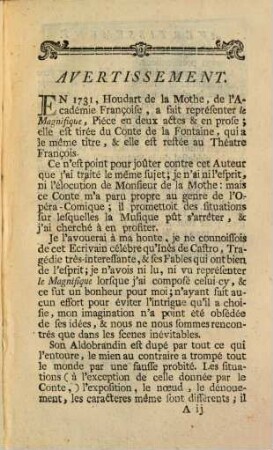 Le Magnifique : Comédie En Trois Actes, En Prose Et En Vers, Mise En Musique, Terminée par un Divertissement