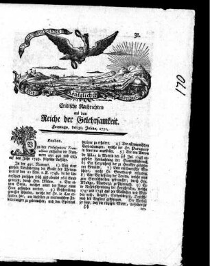 Julius, 1751. Ein und dreyßigstes Stück