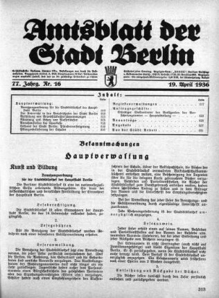 1936,16: Nr. 16, 19. April 1936