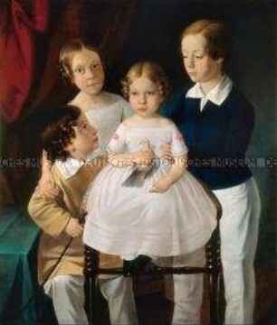 Die vier Kinder des Tischlerfabrikanten Franz Zlamal in Wien