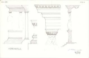 Eckert, Georg; München; Studienarbeiten - Korenhalle (Schnitte, Details)