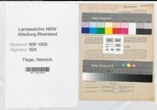 Entnazifizierung Heinrich Fiege, geb. 11.11.1900 (Aufseher)
