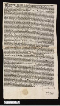 Von Gottes genaden, Wir Vlrich Hertzog zu Wirtemberg ... Empieten allen ... Vnsern Räthen, Ober vnd Vnderuögten, Amptleüten ... Vnsern gruß : Geben zu Stutgarten den xvj tag des Monats Nouembris [hss. erg.] ... im Fünfftzehenhundert acht vnd viertzigsten Jare