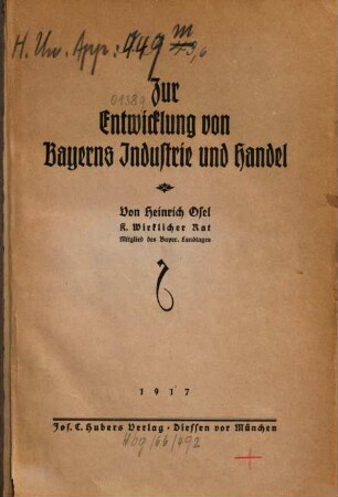 Zur Entwicklung von Bayerns Industrie und Handel