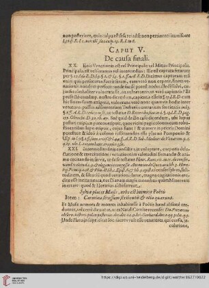 Caput V: De causa finali