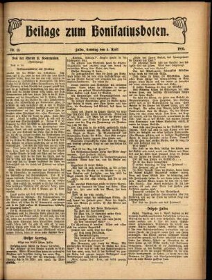 Zweite Ausgabe vom Sonntag, den 03. April 1910.