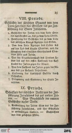 VIII. Periode