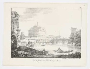 Vue du Chateau et du Pont St. Ange à Rome, Blatt 6 der Folge "Ansichten von Italien"