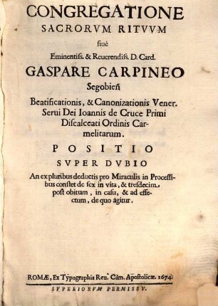 Processus Beatificationis Joannae Mariae a Cruce