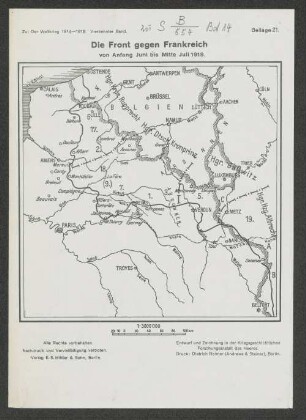 Beilage 21. Die Front gegen Frankreich.