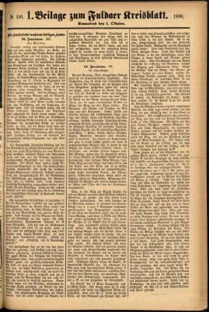 Zweite Ausgabe vom Samstag, den 01. Oktober 1898.