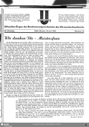 Wir danken Dir - Meisterfrau