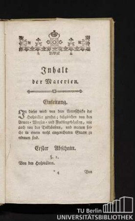 Inhalt der Materien