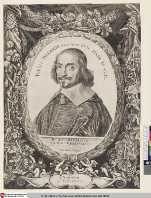Julius Mazariin. Naam Spreuk. Zyn Maar is vuil.