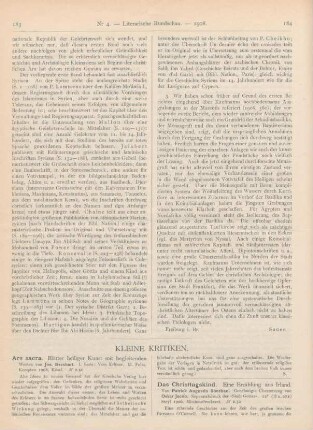 183-186 Kleine Kritiken