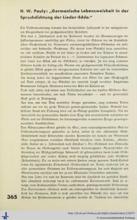 Heft 12: Germanische Lebensweisheit in der Spruchdichtung der Lieder-Edda.
