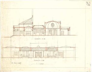 Pfann, Paul; München - Theresienhöhe; Ausstellung München 1908 - Schnitte