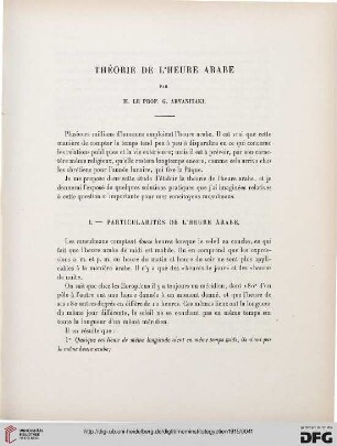 8: Théorie de l'heure arabe