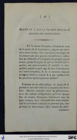 Quand Et À Qui La France Doit-Elle Rendre Ses Conquêtes?