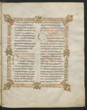 Symbolum apostolorum (mit Zierrahmen)