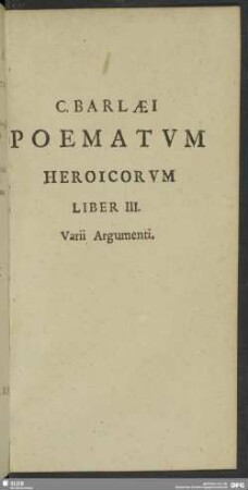 Liber III. Varii Argumenti