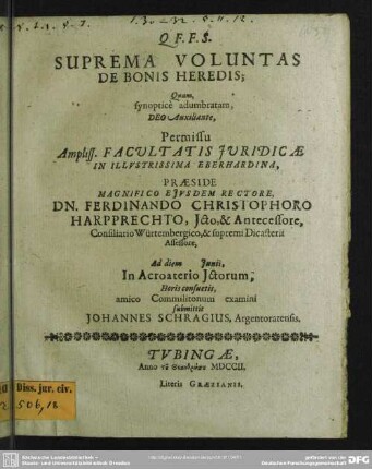 Suprema Voluntas De Bonis Heredis