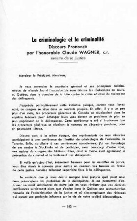 493-507, La criminologie et la criminalité