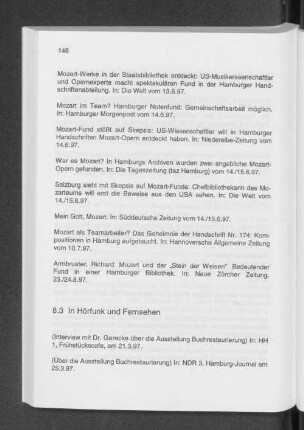 8.3 In Hörfunk und Fernsehen