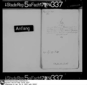 Übersendung der Original-Akten in der Appellationssache des Wilhelm Speckhahn gegen den Kammeradvokaten Dr. Emanuel Groos wegen hinterzogener Akzise an das Tribunal