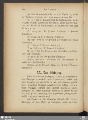 XX. Das Steinzeug