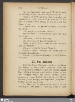 XX. Das Steinzeug