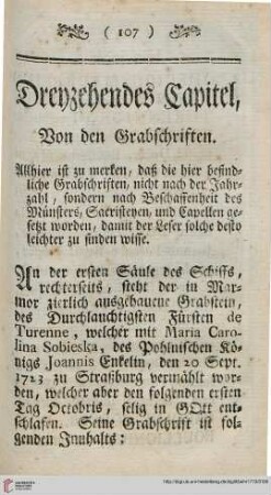 Dreyzehendes Capitel