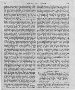 Förtsch, J. C. K.: Tagebuch des Wissenswerthen aus der allgemeinen Menschen- und Völkergeschichte. Bis jetzt sechs Monatshefte. Leipzig: Wienbrack 1837