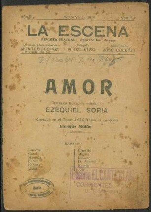 Amor : drama en tres actos