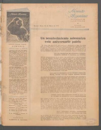 Un acontecimiento solemniza este aniversario patrio