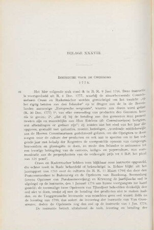 Bijlage XXXVIII. Instructie voor de opzieners, 1778