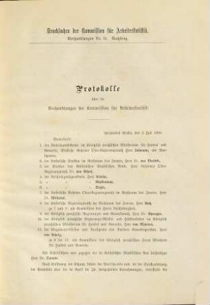 Drucksachen der Kommission für Arbeiterstatistik, 11a