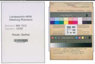 Entnazifizierung Barthel Reuter , geb. 28.01.1902 (Kaufmann)