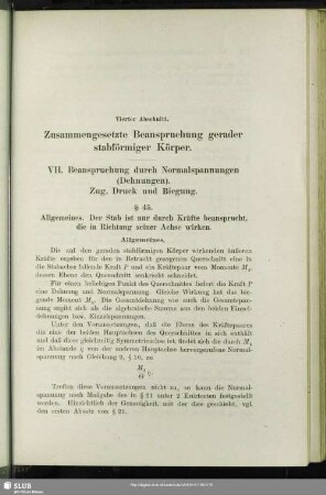Vierter Abschnitt. Zusammengesetzte Beanspruchung gerader stabförmiger Körper