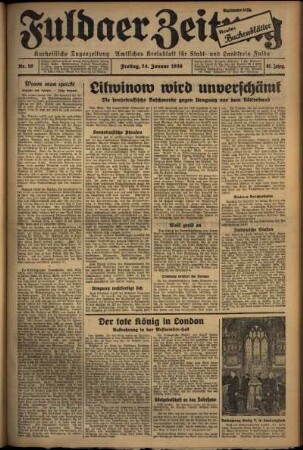 Ausgabe vom Freitag, den 24. Januar 1936.